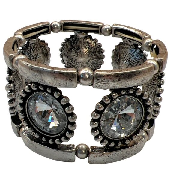 Stainless Steel Feather Necklace & Rhinestone Bracelet Set. B95 - Picture 8 of 12